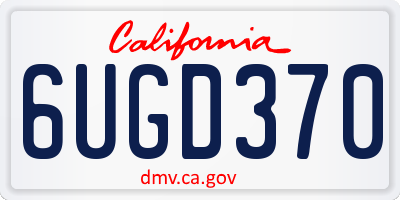 CA license plate 6UGD370