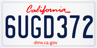 CA license plate 6UGD372