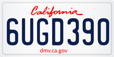 CA license plate 6UGD390
