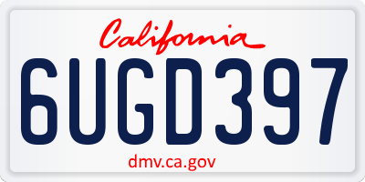 CA license plate 6UGD397