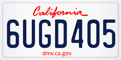 CA license plate 6UGD405
