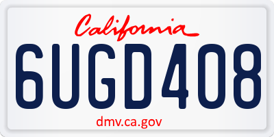 CA license plate 6UGD408