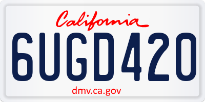 CA license plate 6UGD420