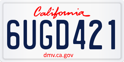 CA license plate 6UGD421