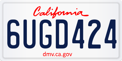 CA license plate 6UGD424
