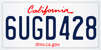 CA license plate 6UGD428