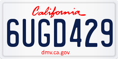 CA license plate 6UGD429