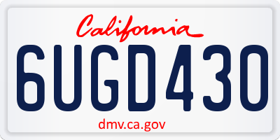 CA license plate 6UGD430