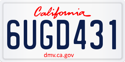 CA license plate 6UGD431