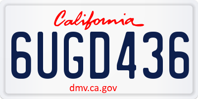 CA license plate 6UGD436