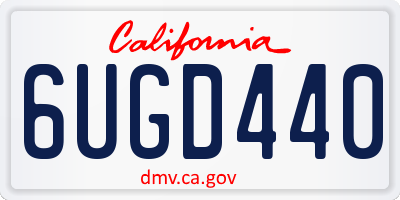 CA license plate 6UGD440