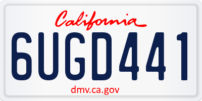 CA license plate 6UGD441