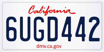 CA license plate 6UGD442