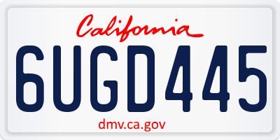 CA license plate 6UGD445