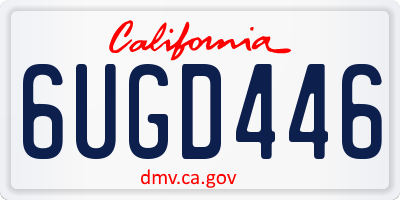 CA license plate 6UGD446