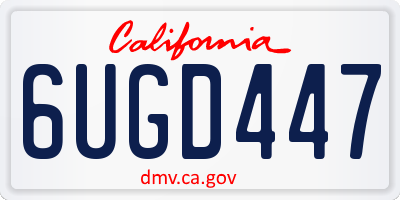 CA license plate 6UGD447