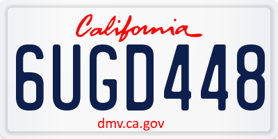 CA license plate 6UGD448