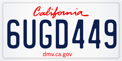 CA license plate 6UGD449