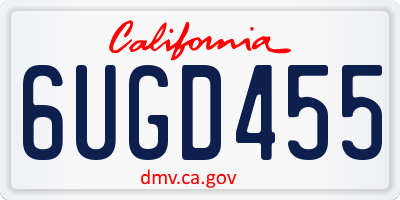 CA license plate 6UGD455