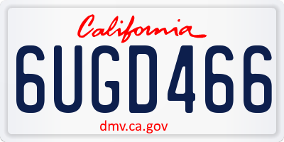 CA license plate 6UGD466