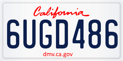 CA license plate 6UGD486