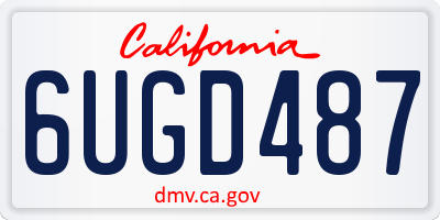 CA license plate 6UGD487