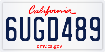 CA license plate 6UGD489