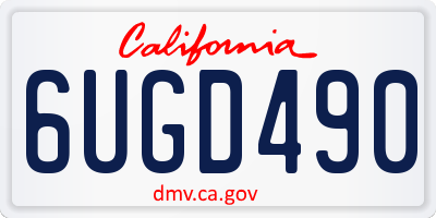 CA license plate 6UGD490
