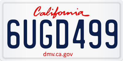 CA license plate 6UGD499