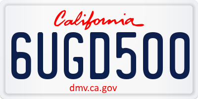 CA license plate 6UGD500