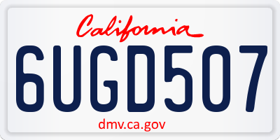 CA license plate 6UGD507