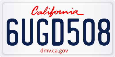 CA license plate 6UGD508