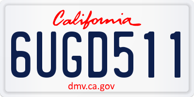 CA license plate 6UGD511