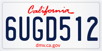 CA license plate 6UGD512