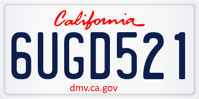 CA license plate 6UGD521