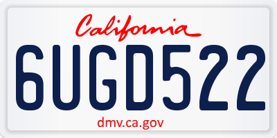 CA license plate 6UGD522