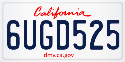 CA license plate 6UGD525