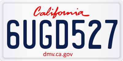 CA license plate 6UGD527