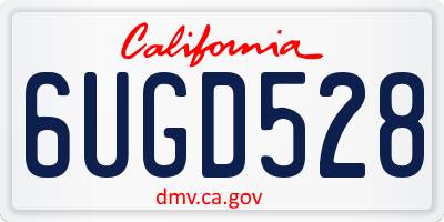CA license plate 6UGD528
