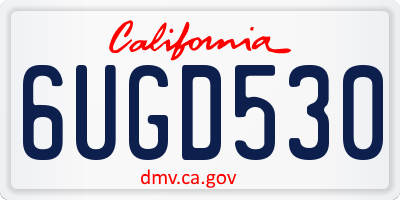 CA license plate 6UGD530