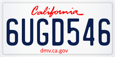 CA license plate 6UGD546