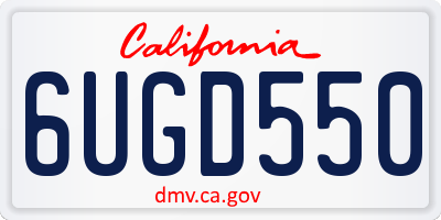 CA license plate 6UGD550