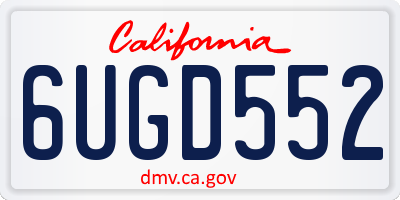 CA license plate 6UGD552