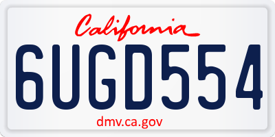 CA license plate 6UGD554