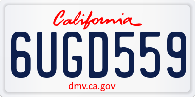 CA license plate 6UGD559
