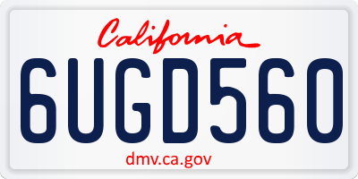 CA license plate 6UGD560