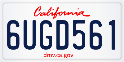 CA license plate 6UGD561