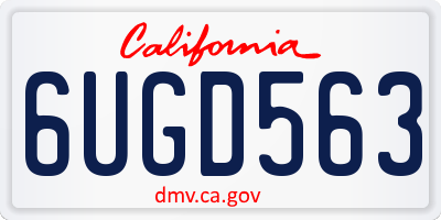 CA license plate 6UGD563
