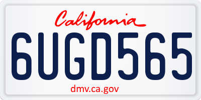 CA license plate 6UGD565