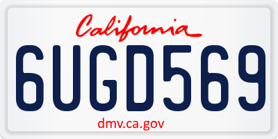 CA license plate 6UGD569